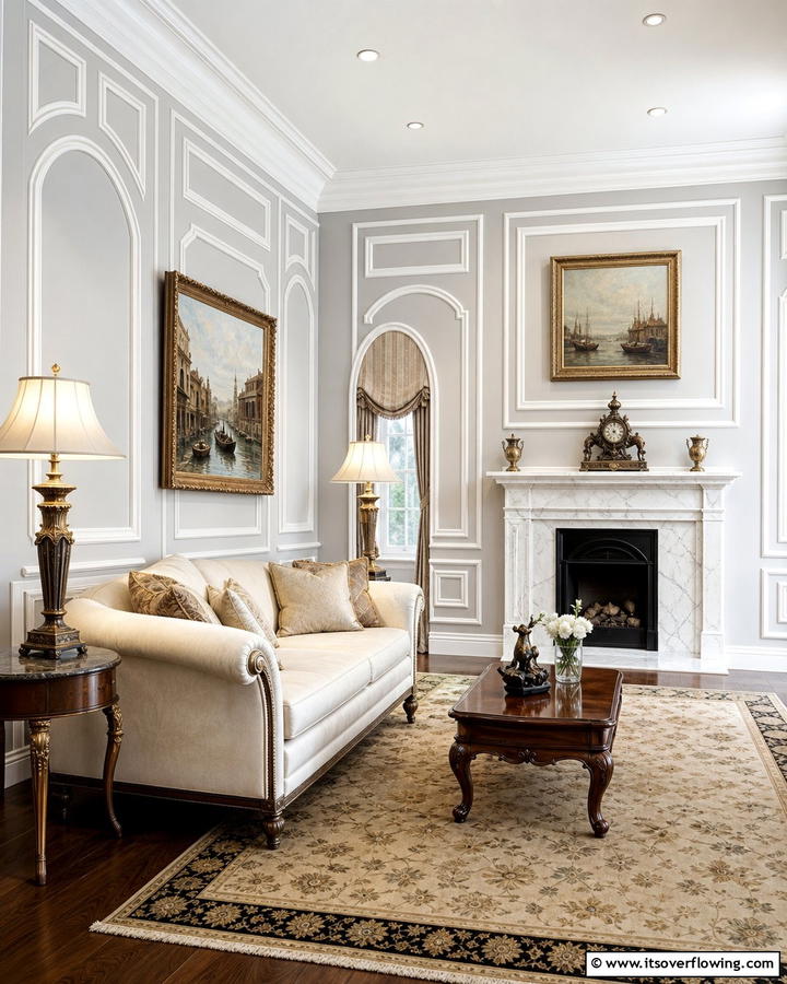 Intricate Molded Panels - 30 Wall Molding Ideas to Elevate Your Interior Design