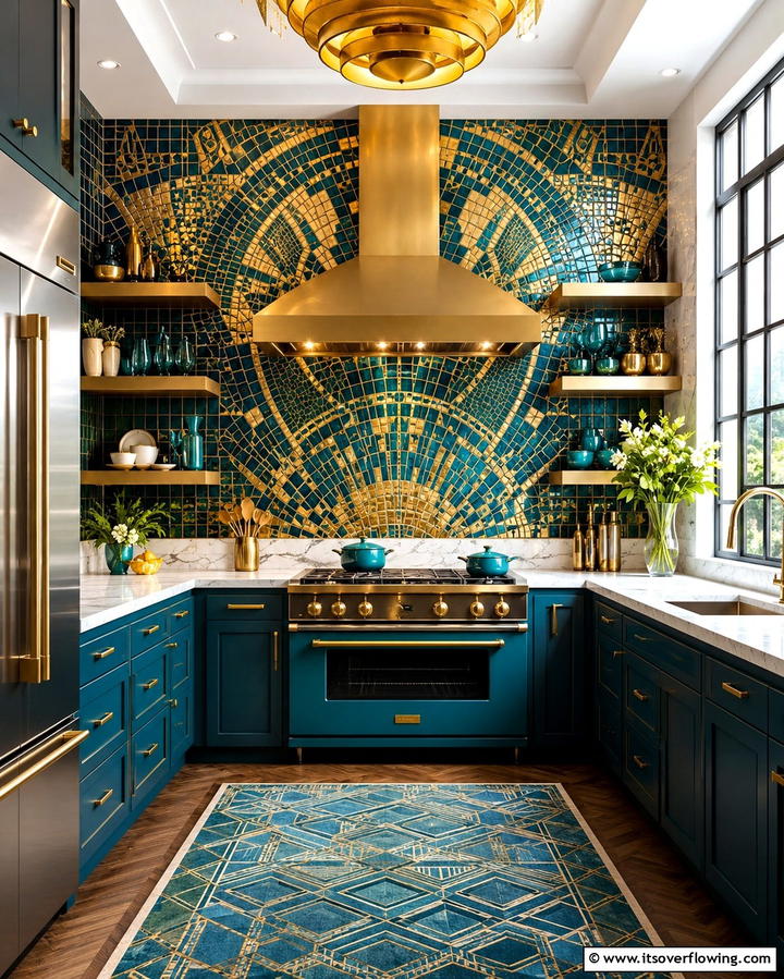 Intricate Mosaic Backsplashes - 30 Art Deco Kitchen Ideas for Timeless Elegance