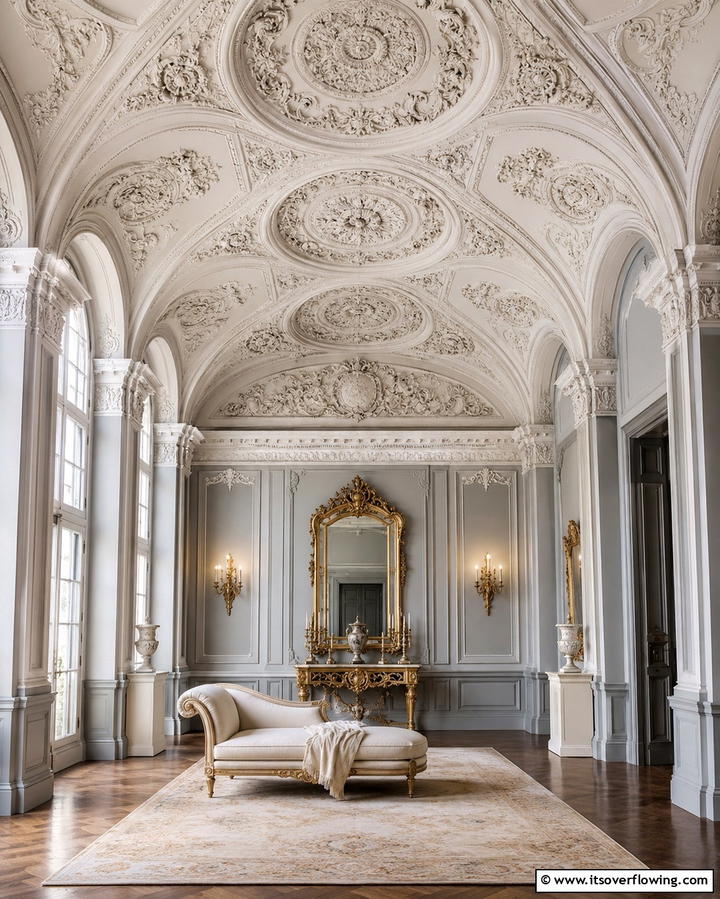 Intricate Plaster Detail Ceiling - 30 Grand Cathedral Ceiling Ideas to Elevate Your Home’s Architecture