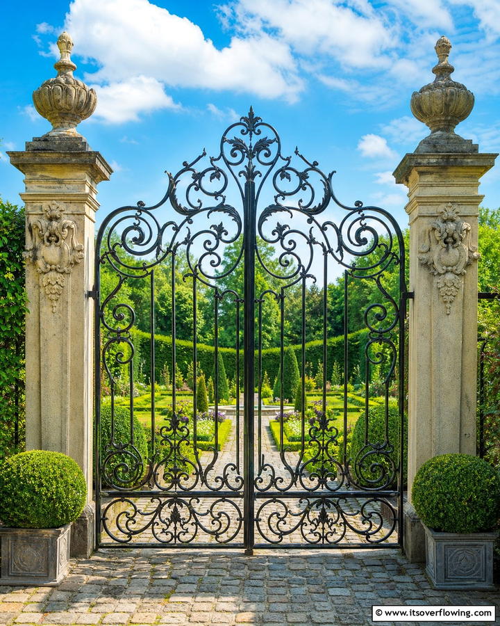 Intricate Scrollwork Detail - 30 Garden Gate Ideas- Charming Entrances & DIY Projects
