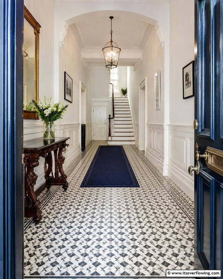 Intricate Tile Flooring - 25 Victorian Hallway Ideas for a Grand Entrance