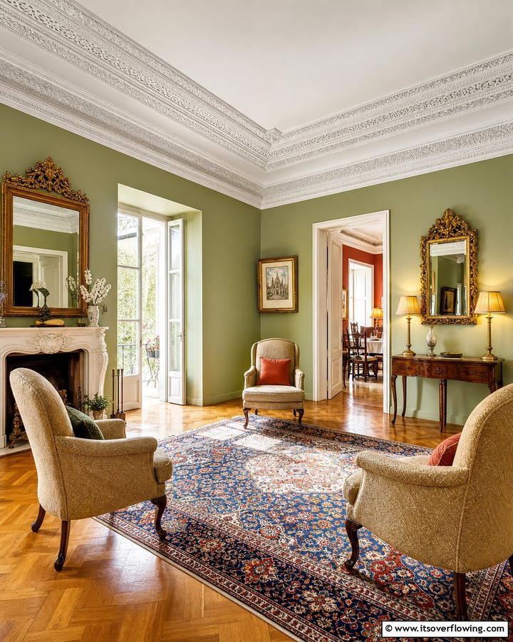 Intricate Trimmed Pattern Crown Molding - 21 Crown Molding Ideas to Elevate Interior Architecture
