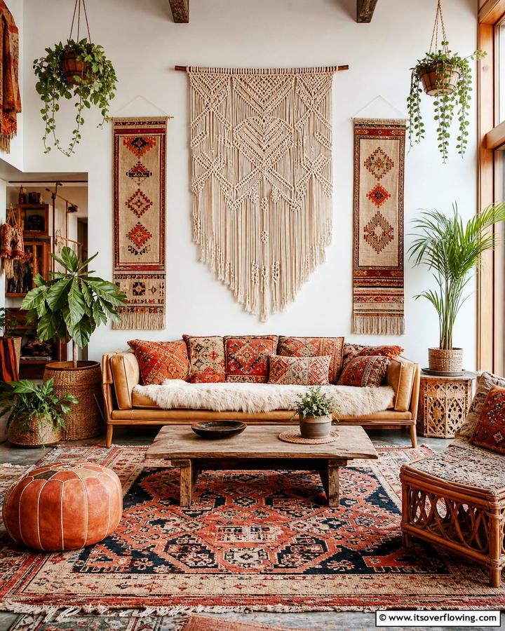 Intricate Wall Hangings - 20 Gypsy Bohemian Living Room Ideas for Free Spirits