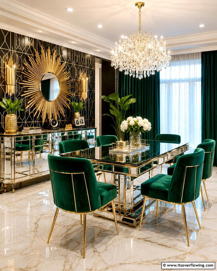 Intricate Wall Paneling - 25 Art Deco Dining Room Ideas for a Glamorous Space