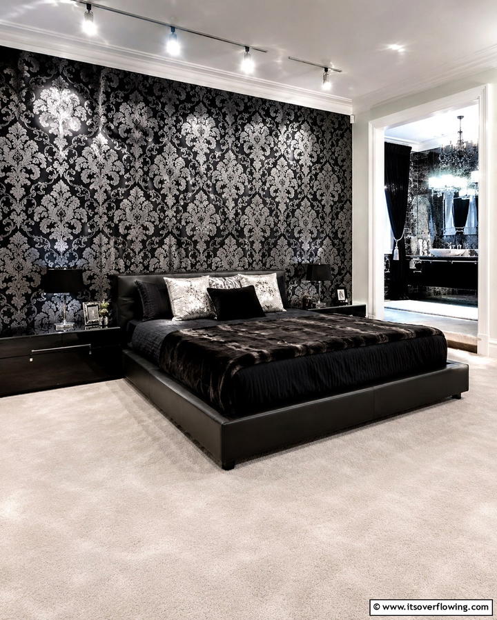 Intricate Wallpaper Patterns - 25 Gothic Bedroom Ideas for a Dark and Romantic Retreat