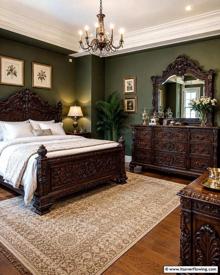 Intricate Wood Carvings - 25 Victorian Bedroom Ideas for Timeless Elegance