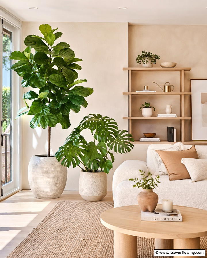 Introduce Indoor Plants - 25 Organic Modern Living Room Design Ideas
