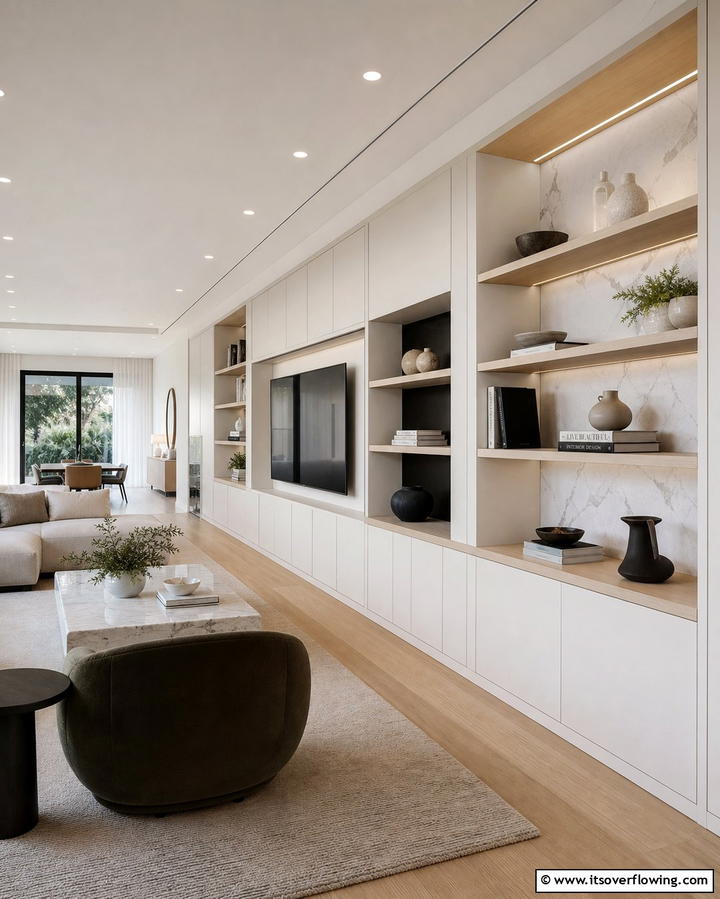Introduce Layered Lighting - 25 Long Living Room Ideas for Spacious Homes