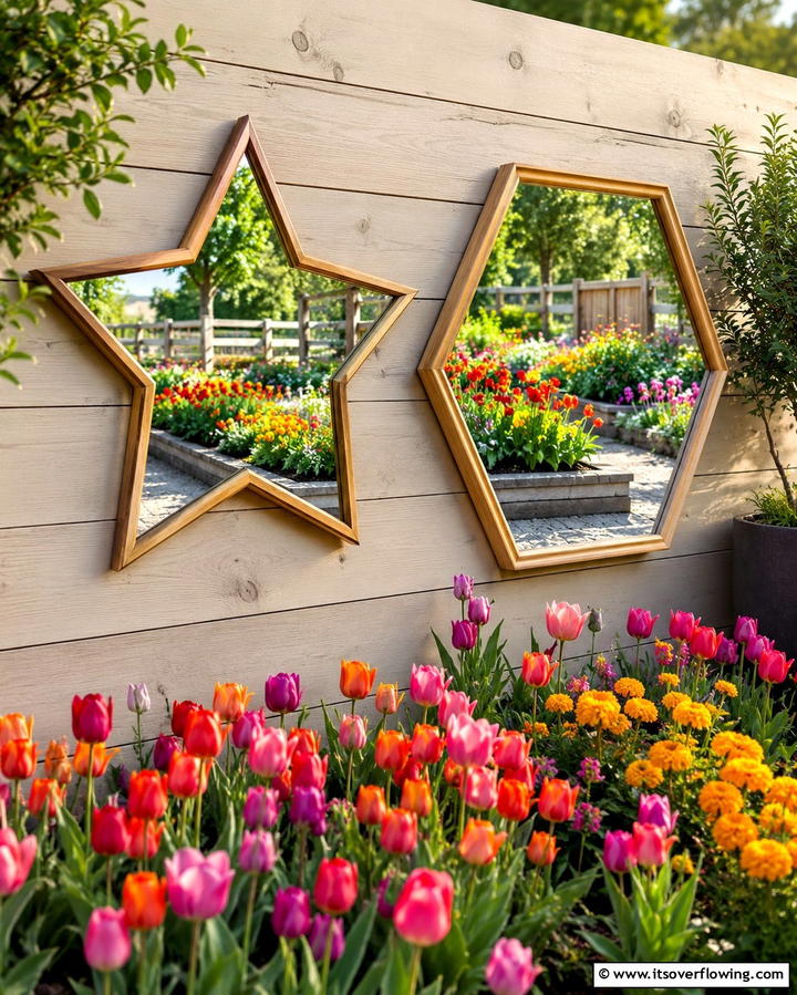 Introduce Whimsy With Shaped Mirrors - 25 Garden Mirror Ideas to Enhance Outdoor Spaces