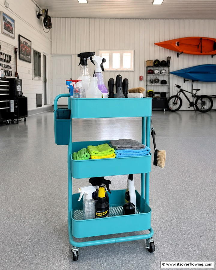 Invest in a Rolling Storage Cart - 25 Shed Organization Ideas to Declutter Your Outdoor Space