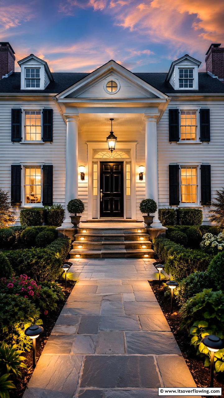 Invigorating Entry Lighting - 30 Colonial Front Door Ideas to Enhance Your Home’s Charm