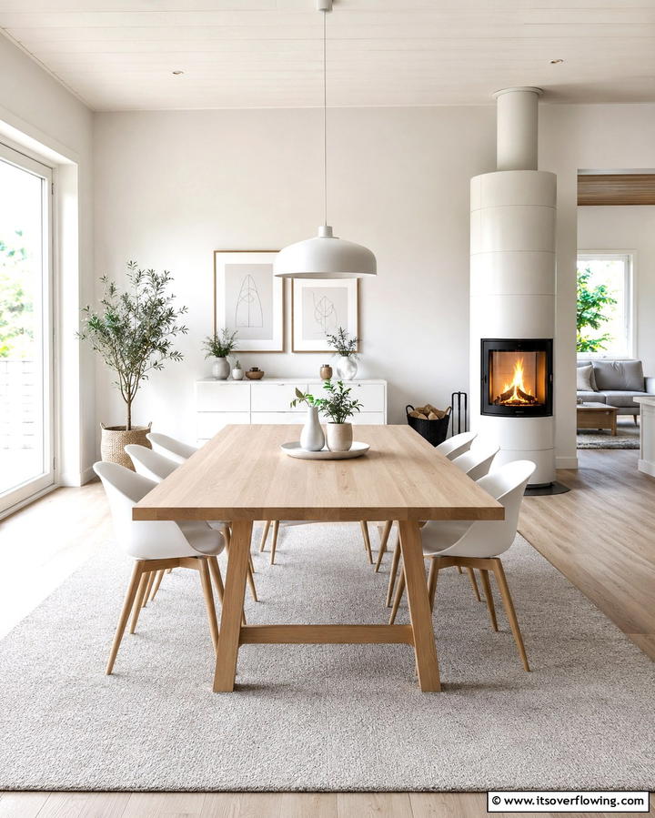 Inviting Ambiance Glow - 30 Cozy Dining Room Fireplace Design Ideas & Tips