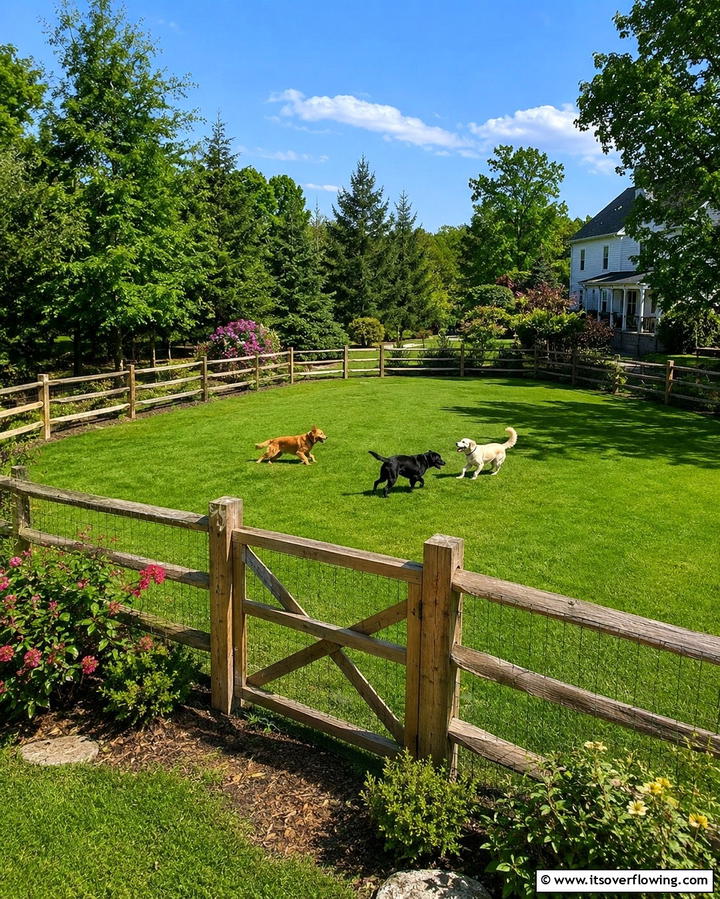 Inviting Backyard Dog Run - 30 Split Rail Fence Ideas for Rustic Outdoor Boundaries