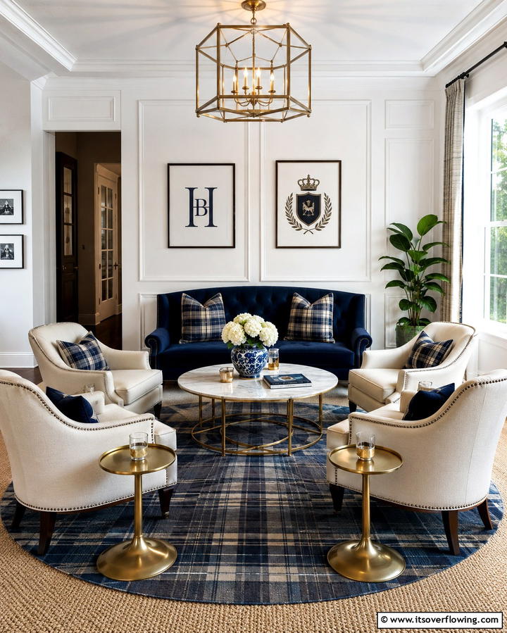 Inviting Conversation Area - 30 Preppy Room Ideas for a Classic and Polished Home Look