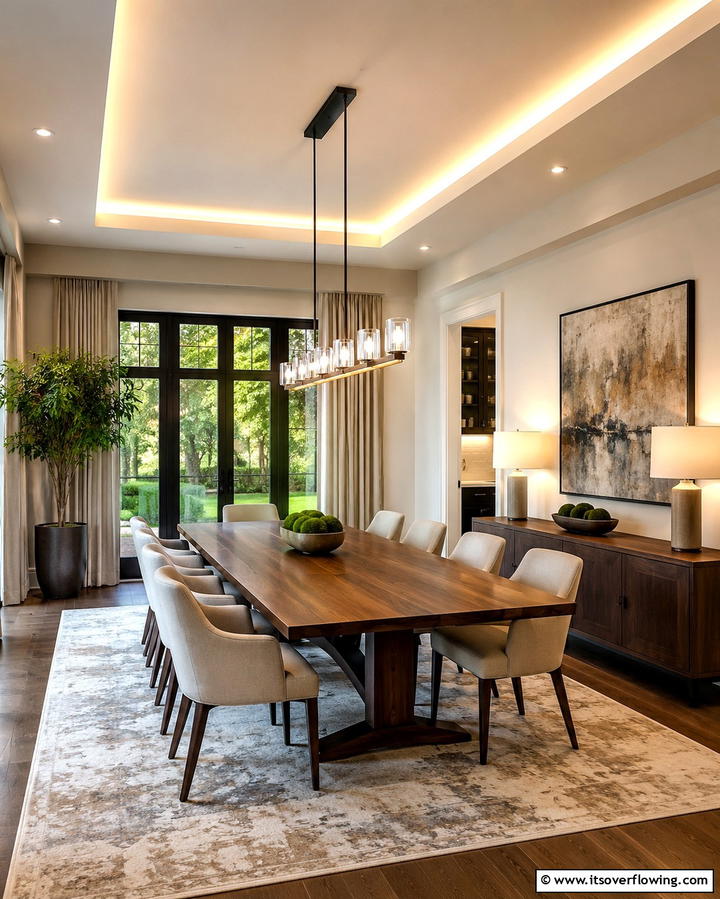 Inviting Dining Room Ambience - 30 Aesthetic Room Ideas With LED Lights for Vibes