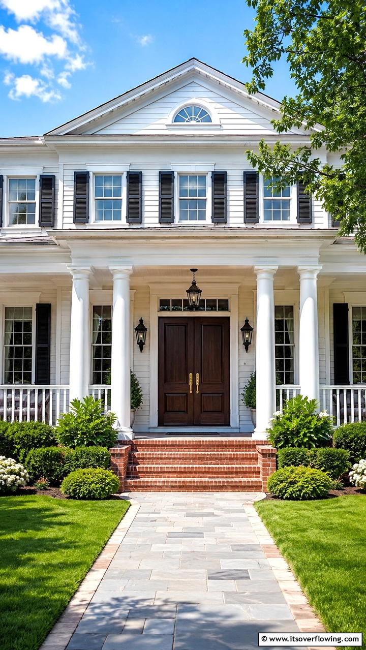Inviting Double Doors - 30 Colonial Front Door Ideas to Enhance Your Home’s Charm