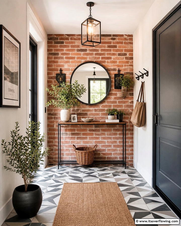 Inviting Entryway Design - 25 Brick Accent Wall Ideas for a Stylish Home Feature