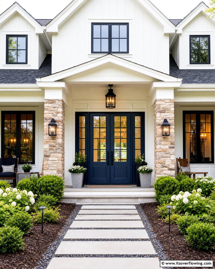 Inviting Entryway and Front Door Accents - 21 Modern Farmhouse Exterior Ideas to Boost Curb Appeal