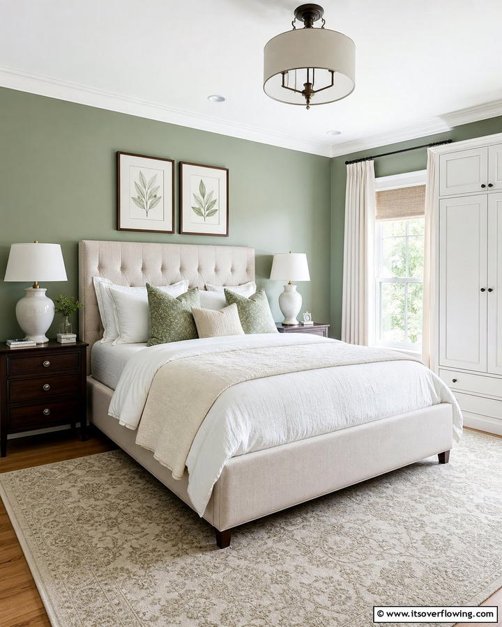 Inviting Guest Quarters - 21 Sage Green Paint Inspirations for Calming Interiors
