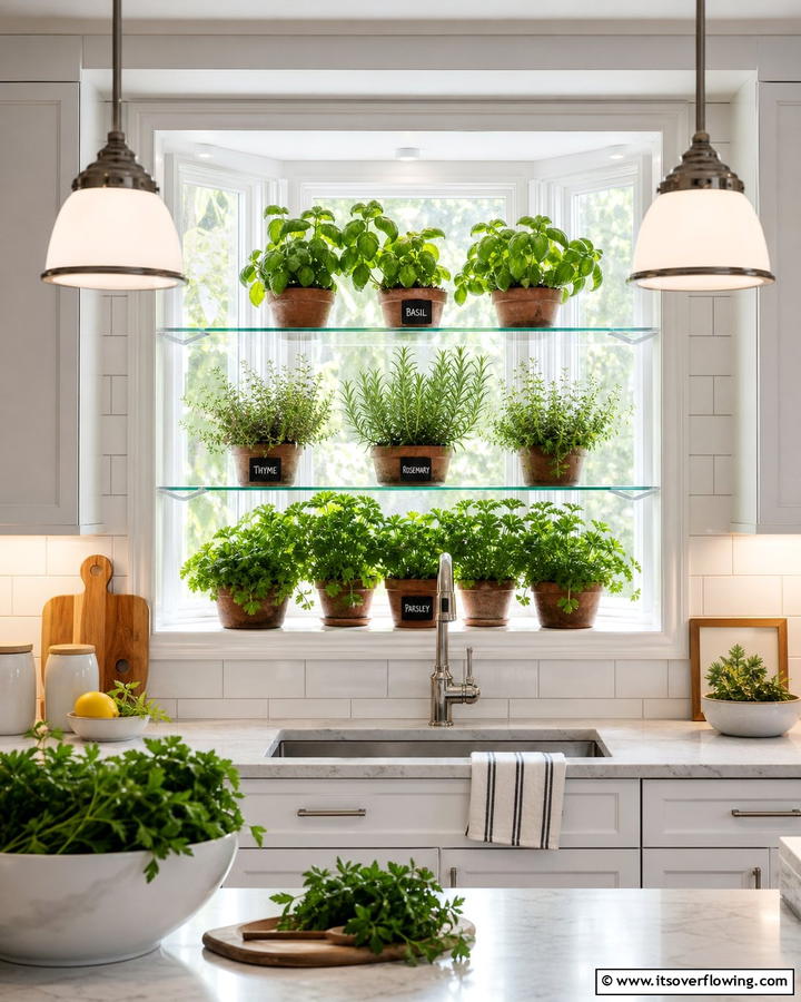 Inviting Herb Garden - 20 Garden Window Ideas to Brighten Your Indoor Space