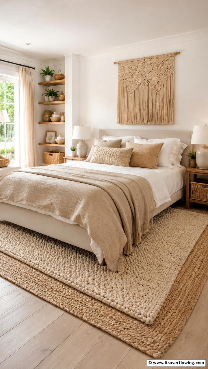 Inviting Layered Textures - 30 Bedroom Rug Ideas to Anchor and Elevate Your Decor