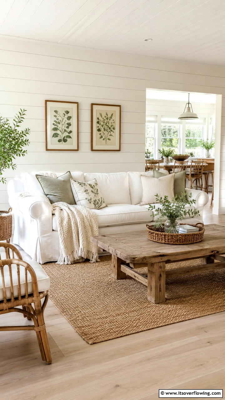 Inviting Linen Sofas - 30 Cottage Living Room Ideas for Cozy Home Spaces