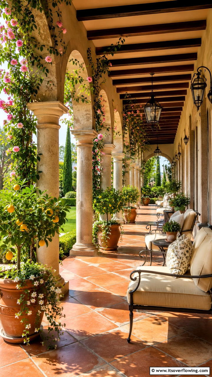 Inviting Loggia Walkway - 30 Covered Walkway Ideas for All-Weather Charm