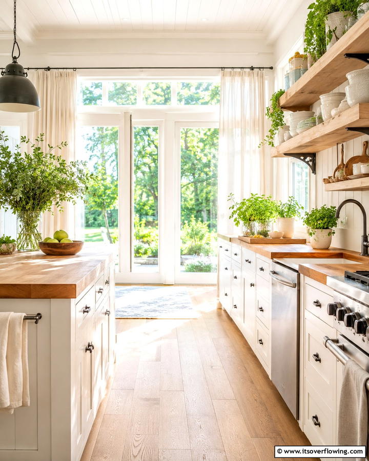 Inviting Natural Light Ambiance - 30 Rustic White Kitchen Ideas for Timeless Farmhouse Style