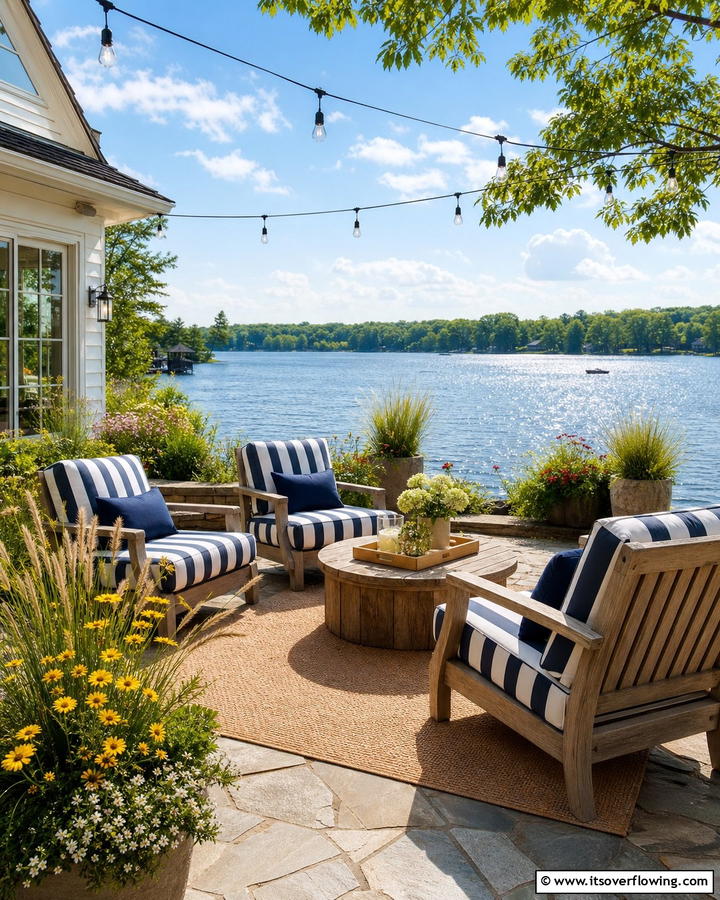Inviting Outdoor Patios - 21 Lake House Decorating Ideas for Serene Waterfront Vibes