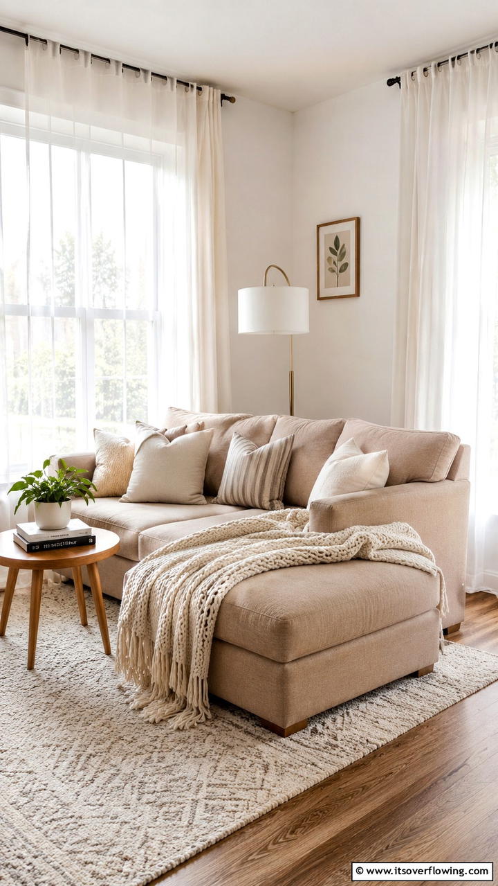 Inviting Relaxation Nook - 30 Beige Couch Living Room Ideas for Neutral Elegance