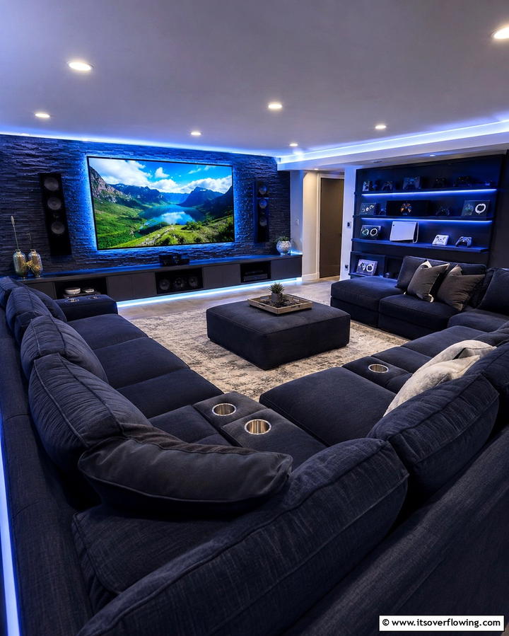 Inviting Sectional for Media and Game Nights - 30 Sectional Living Room Ideas for Flexible Seating