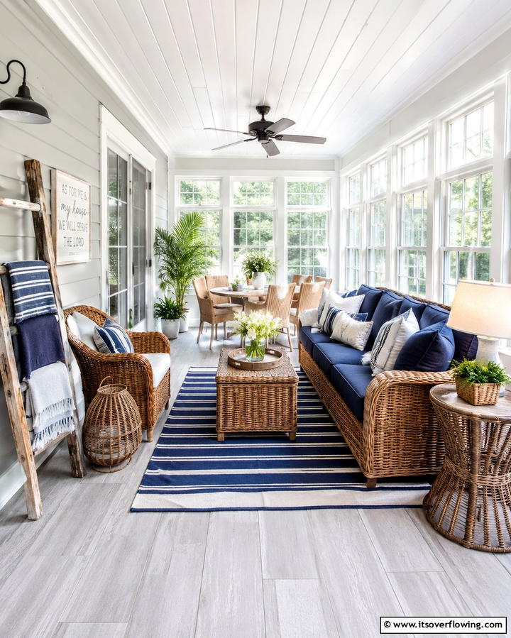 Inviting Sun Porch - 30 Farmhouse Sunroom Ideas for Cozy and Light-Filled Relaxation