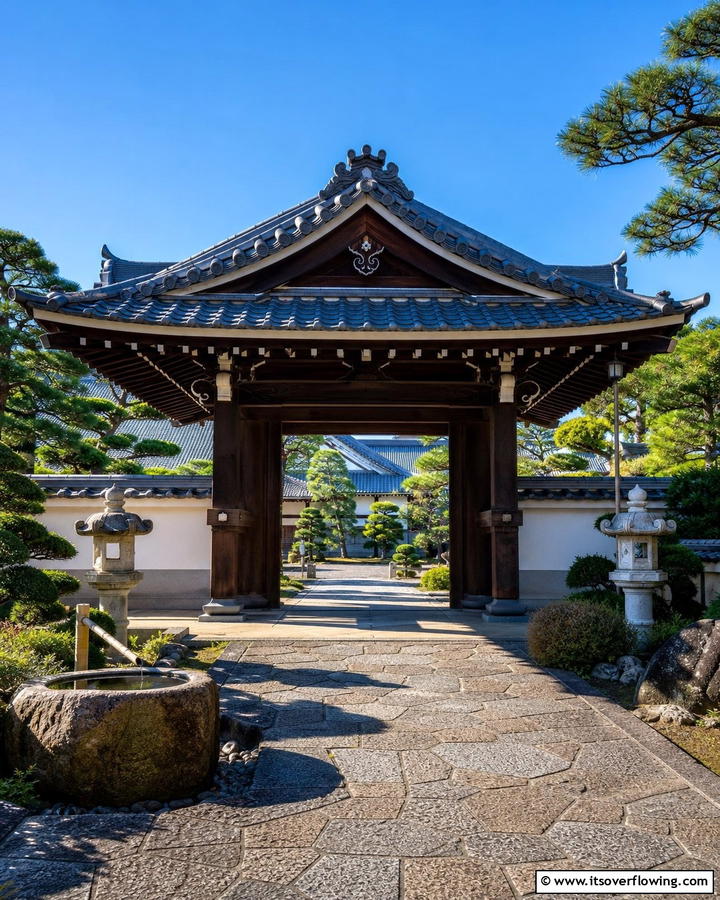 Irimoya Style Roof Gate - 20 Japanese Garden Gate Design Ideas for a Zen Space