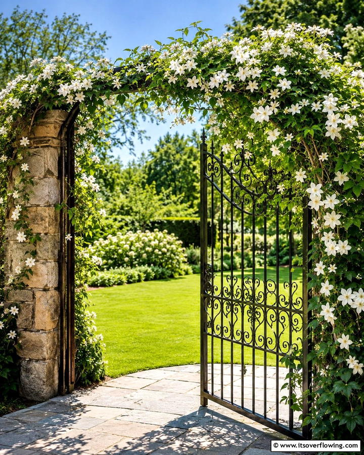 Iron Gate Trellis - 25 Vintage Garden Ideas for a Timeless Outdoor Space