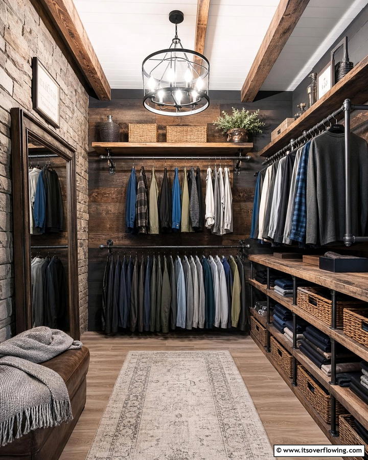 Iron Rods for Hanging - 20 Rustic Closet Ideas for a Charming Storage Solution