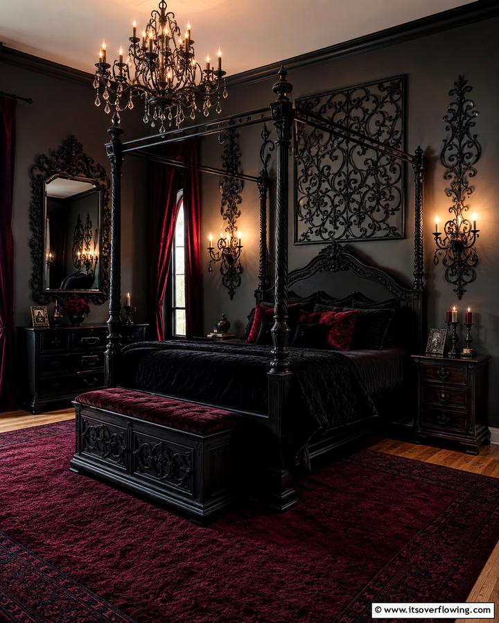 Iron Wall Decor - 20 Vampire Bedroom Ideas for a Dark and Mysterious Vibe