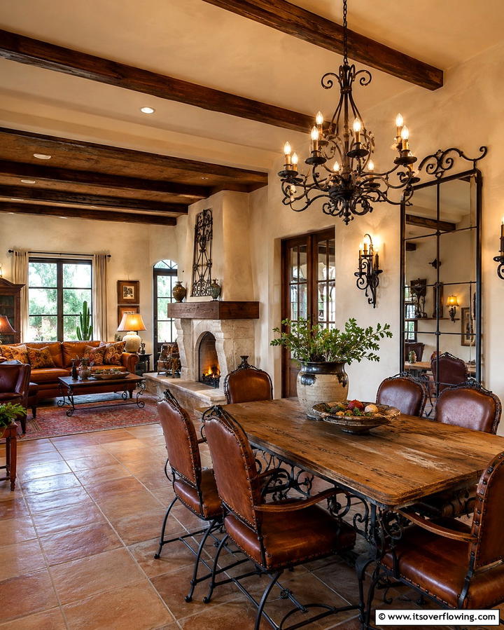 Iron and Metalwork for Rustic Elegance - 30 Warm Southwestern Living Room Decor Concepts