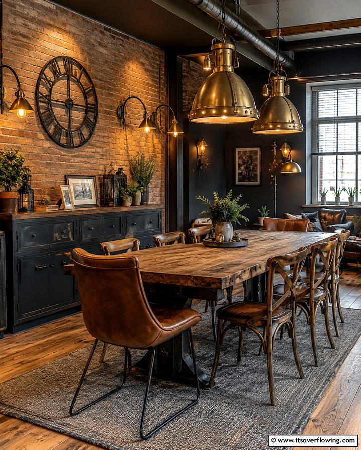 Iron or Brass Light Fixtures for Industrial Charm - 20 Vintage Dining Room Ideas for Timeless Elegance