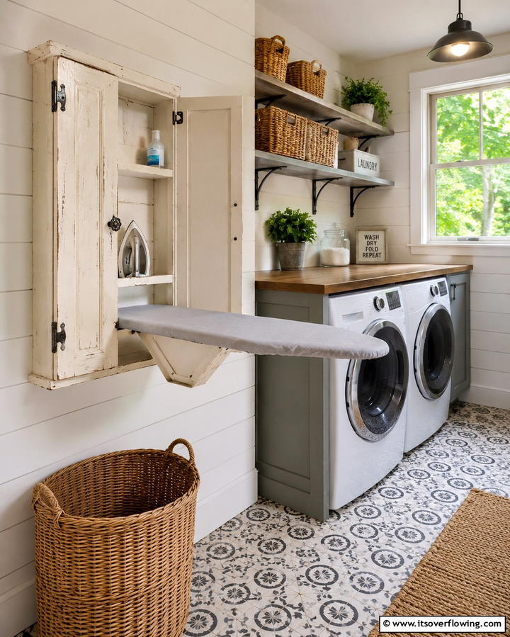 Ironing Board Cabinet - 20 Vintage Laundry Room Decor Ideas for a Retro Look