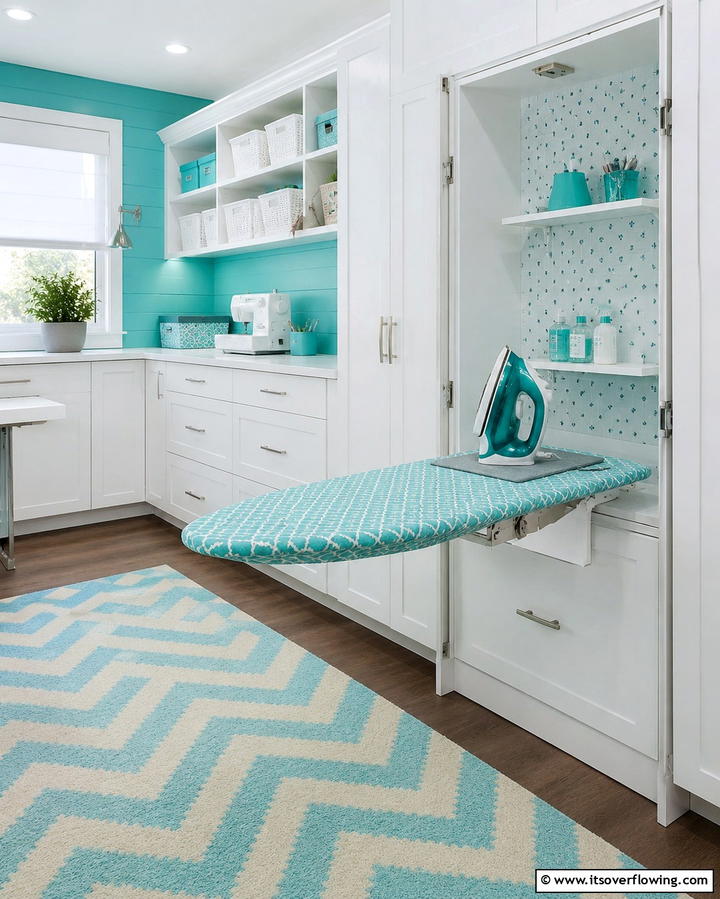 Ironing Station Integration - 25 Sewing Room Ideas for Crafters and Hobbyists
