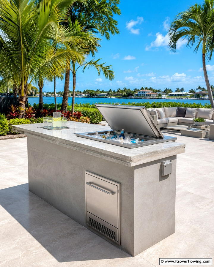 Island with Built In Cooler - 25 Outdoor Kitchen Island Ideas for Entertaining