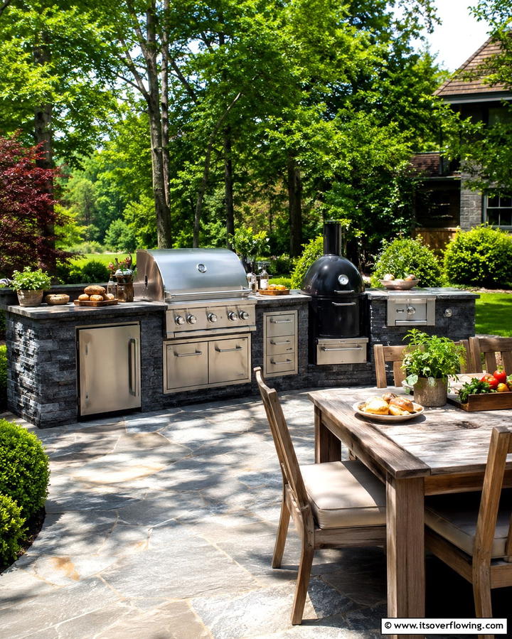 Island with Built In Grill and Smokers - 25 Outdoor Kitchen Island Ideas for Entertaining