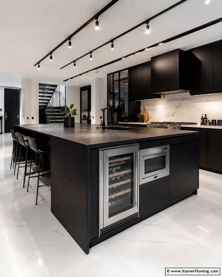 Island with Built in Appliances and Seating - 25 Kitchen Island Ideas With Seating for Functionality