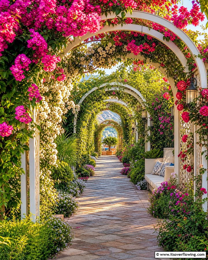 Italian Garden with Arched Trellises - 30 Italian Garden Design Ideas for Timeless Elegance