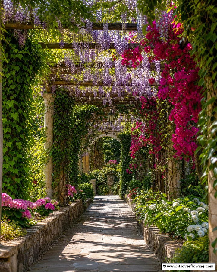 Italian Garden with Climbing Vines - 30 Italian Garden Design Ideas for Timeless Elegance
