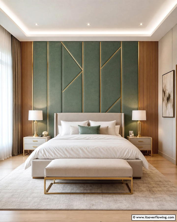 Jade Green Accent Wall Panels - 20 Jade Green Bedroom Ideas for a Calming Atmosphere