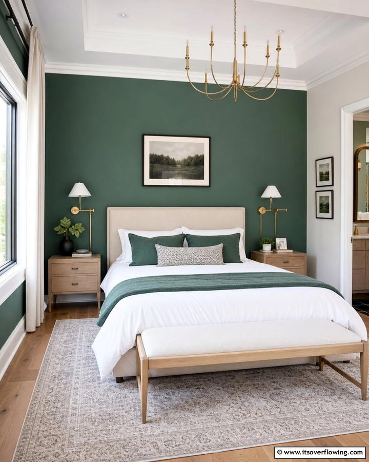 Jade Green Accent Wall - 20 Jade Green Bedroom Ideas for a Calming Atmosphere