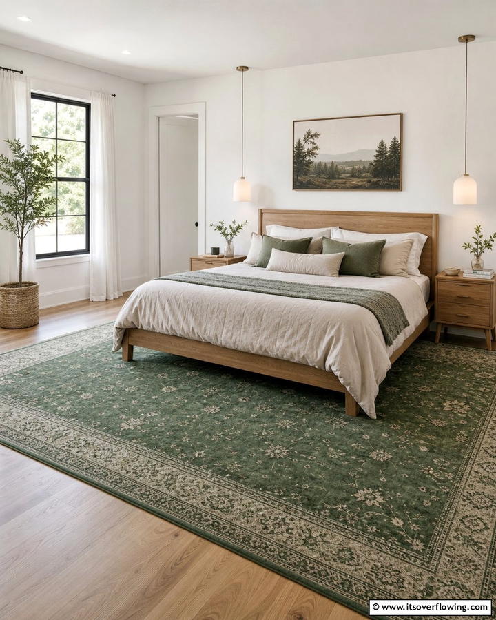Jade Green Area Rug - 20 Jade Green Bedroom Ideas for a Calming Atmosphere