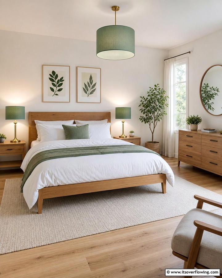 Jade Green Lampshades - 20 Jade Green Bedroom Ideas for a Calming Atmosphere