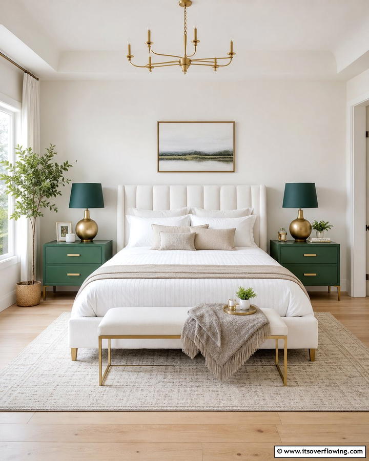 Jade Green Nightstand - 20 Jade Green Bedroom Ideas for a Calming Atmosphere